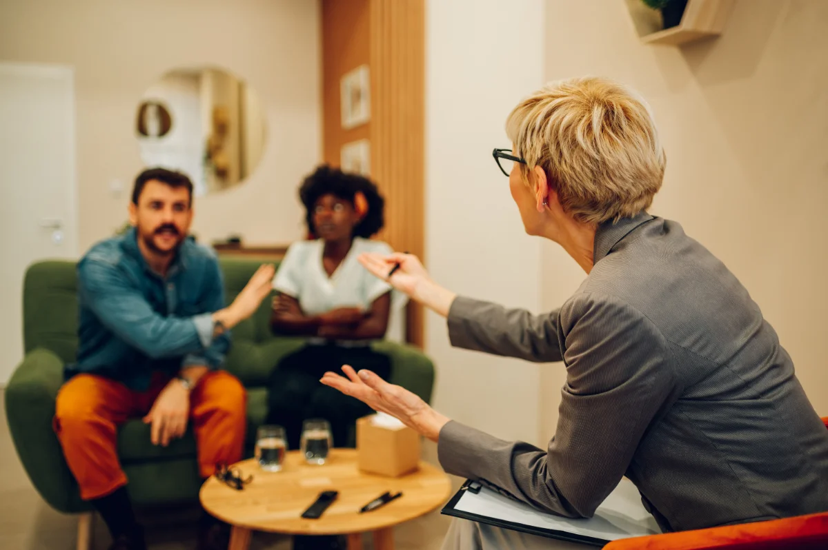 Demo photo: researchers discussing at a conference